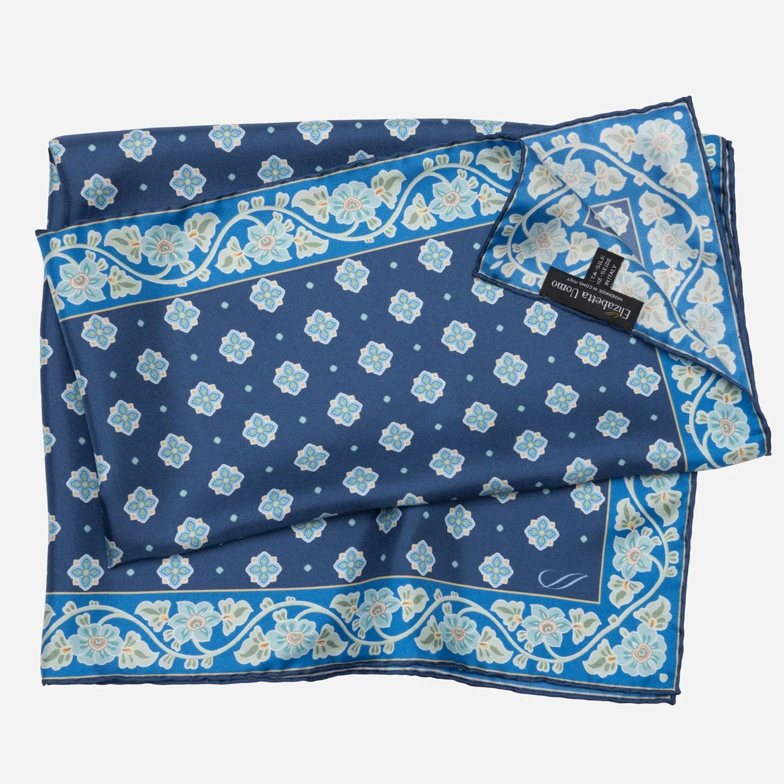 Ducati - Hand Rolled Silk Neckerchief - Marine Blue